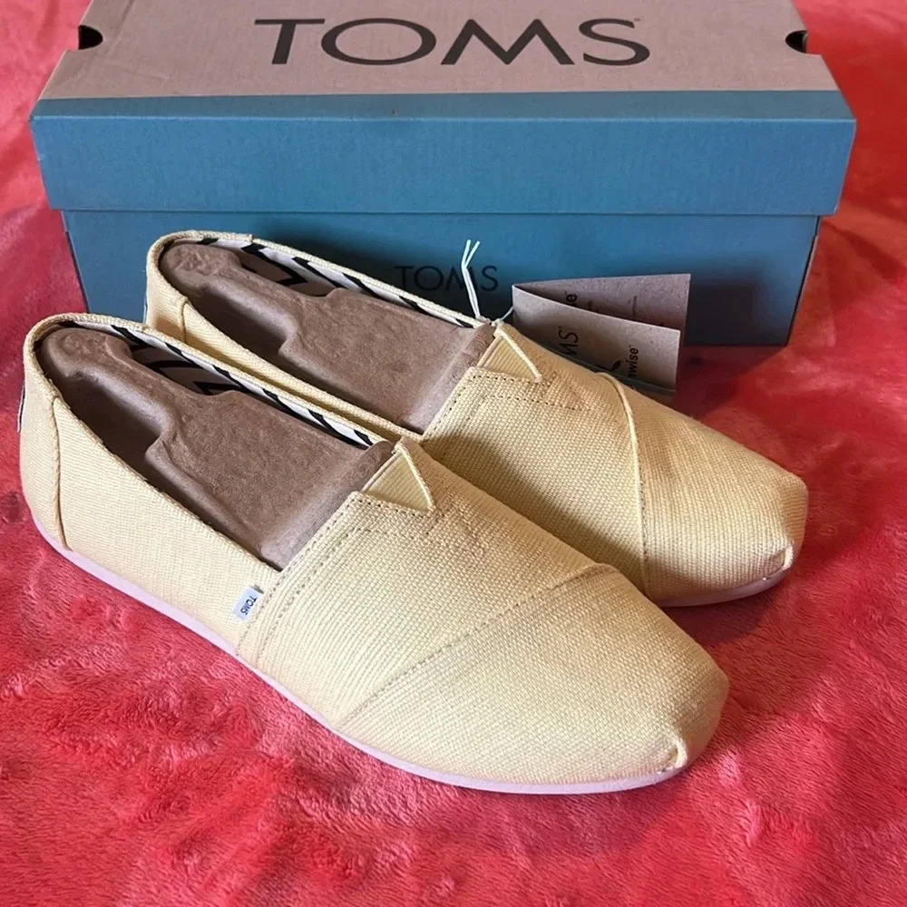 NWT** Toms Alpargata banana 🍌 yellow heritage canvas shoes size 9.5 women’s NWT - Picture 5 of 9